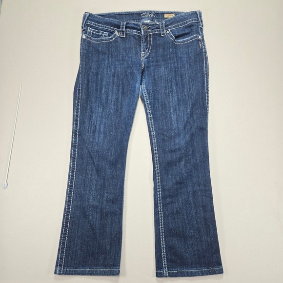 Silver Jeans McKenzie Slim Bootcut Dark Wash Denim thick stich Womens Size 32/34 - Picture 1 of 15